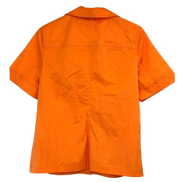 Additions by Chico's Women's Orange Short Sleeve Snap Button Up Shirt 1/Medium - Picture 2 of 9